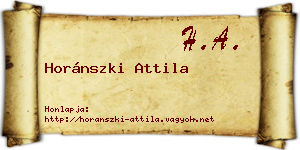 Horánszki Attila névjegykártya